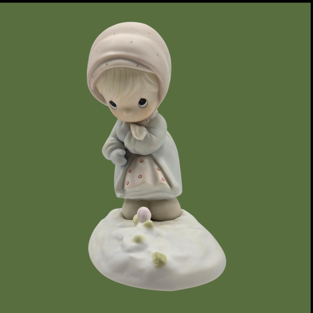 NWT Vintage Precious Moments February Signed Sam B Girl Snow Flower 109991 NIB